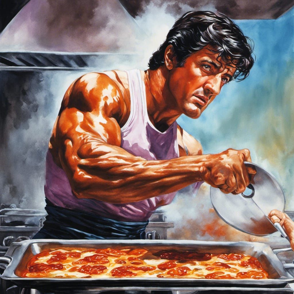 Sylvester Stallone cooking Lasagna 🎦🎞️
