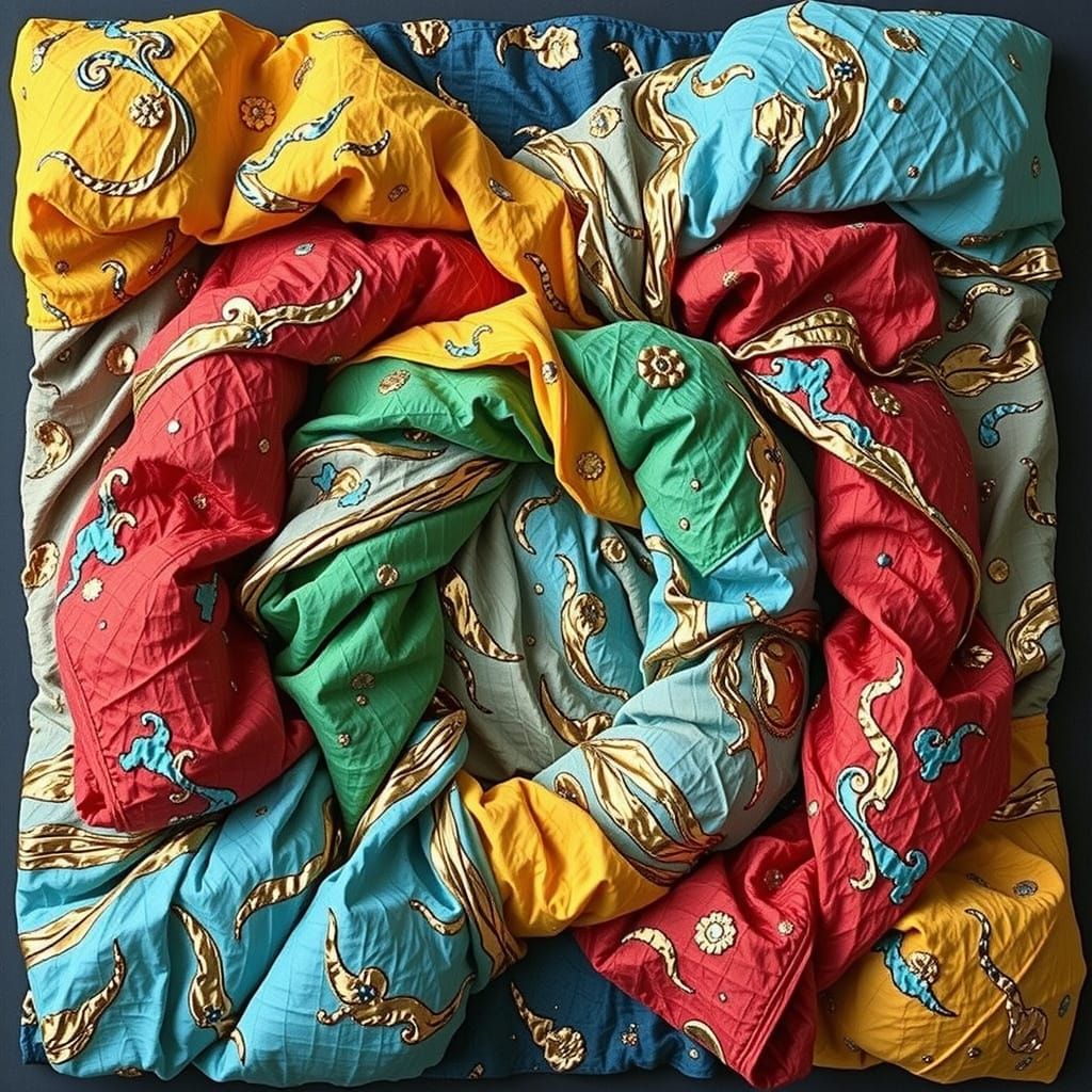 Radiant Swirling Fabric with Gradient Colors