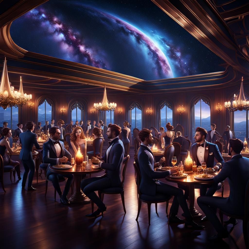 Galactic Restaurant Party: a Digital Matte Painting