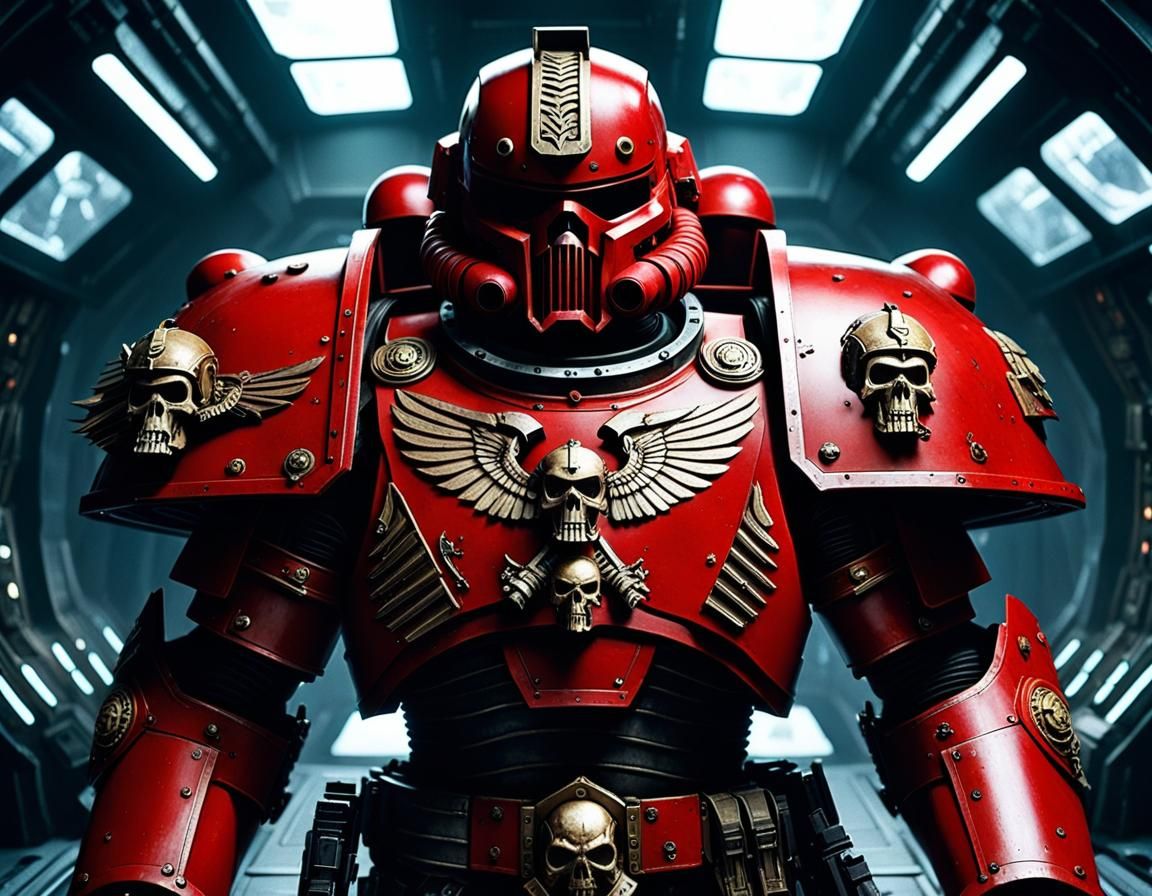 Space Marine in Warhammer 40K Style