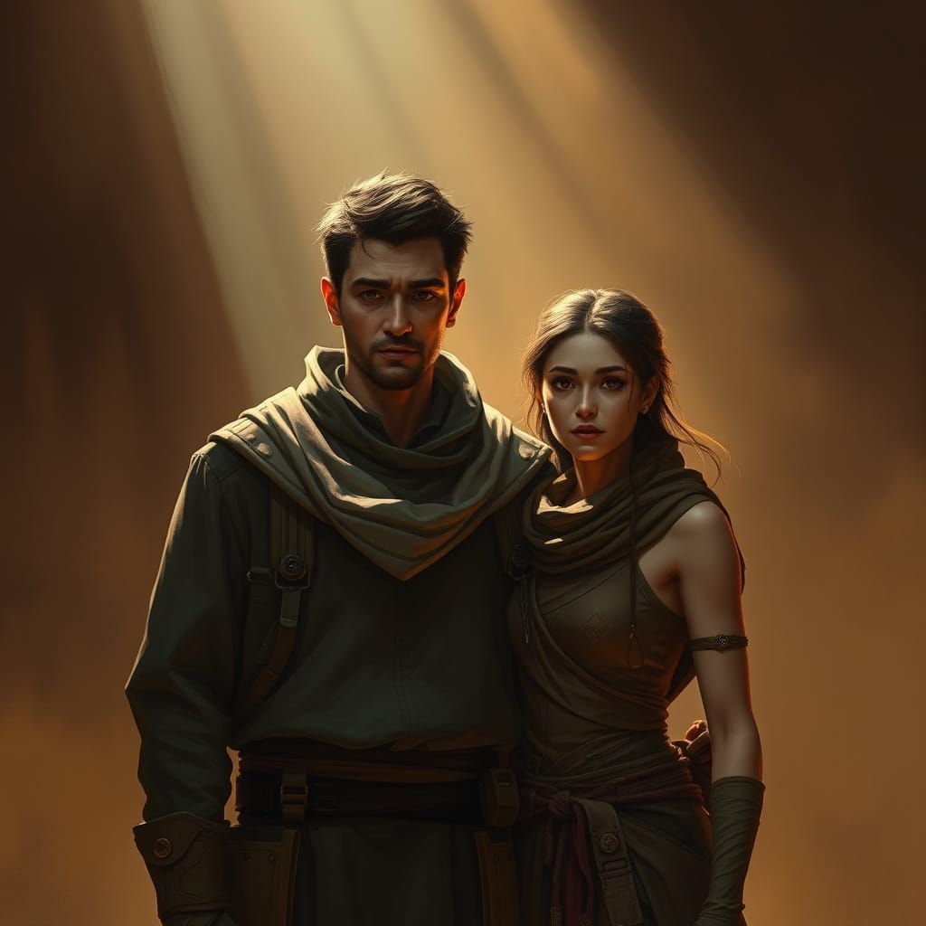 Figures in Warm Light: A Digital Portrait
