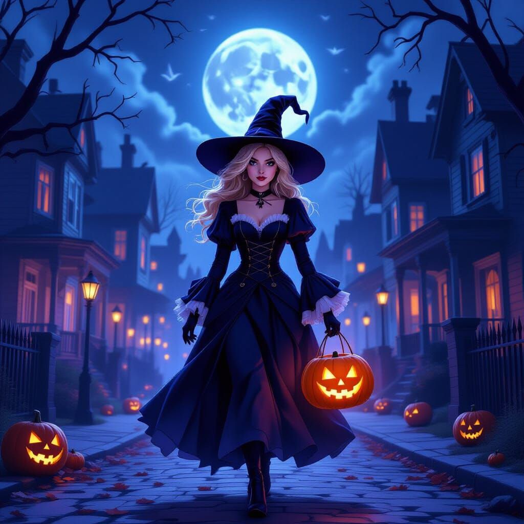 Sabrina Spellman Trick-or-Treating on Halloween Night