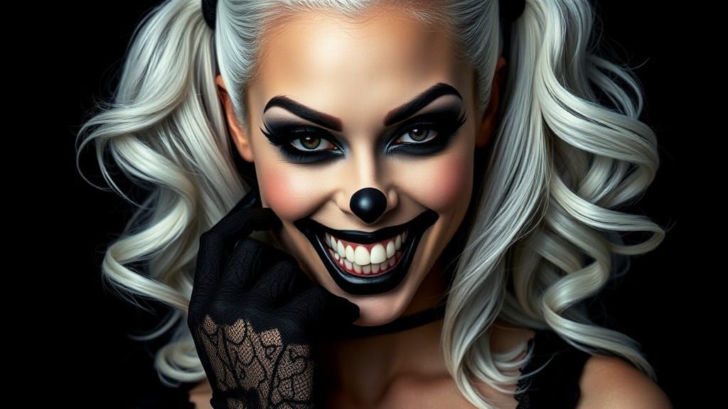 Haunting Digital Art of a Woman with Asymmetrical Features