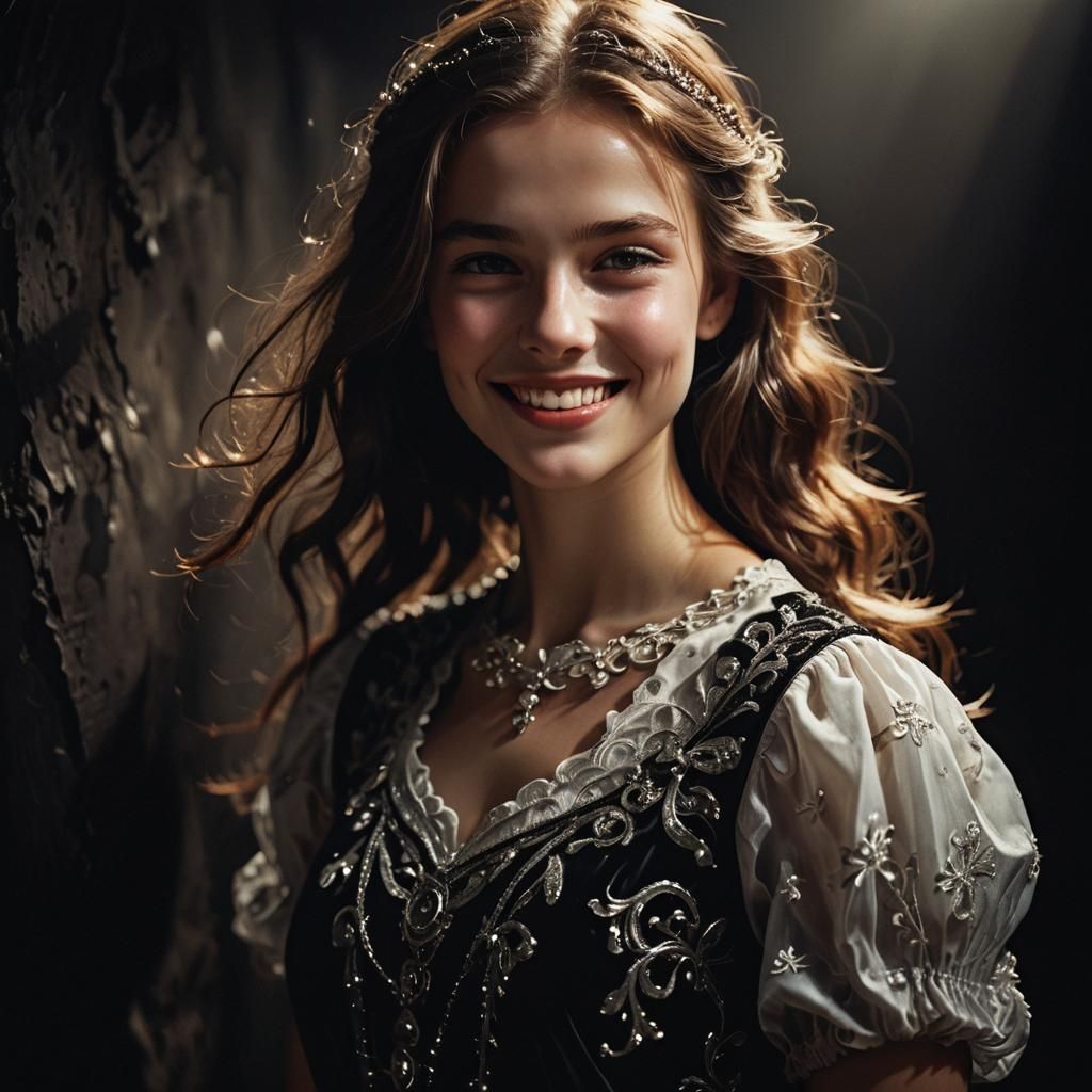 Monochrome Portrait: Polish Girl in Resin, High Fashion