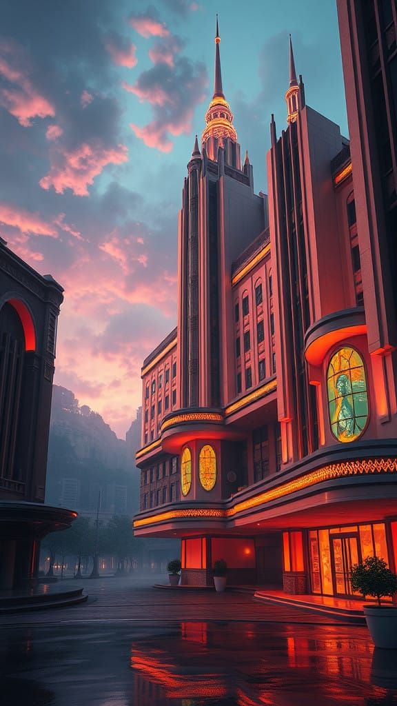 Epic Art Deco Cityscapes and Futuristic Dwellings
