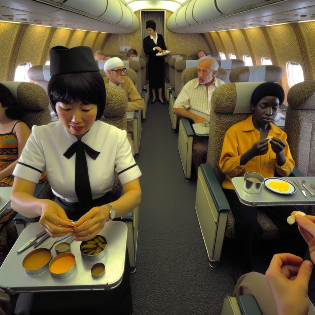 1960s Stewardess Eye View of Airplane Passengers