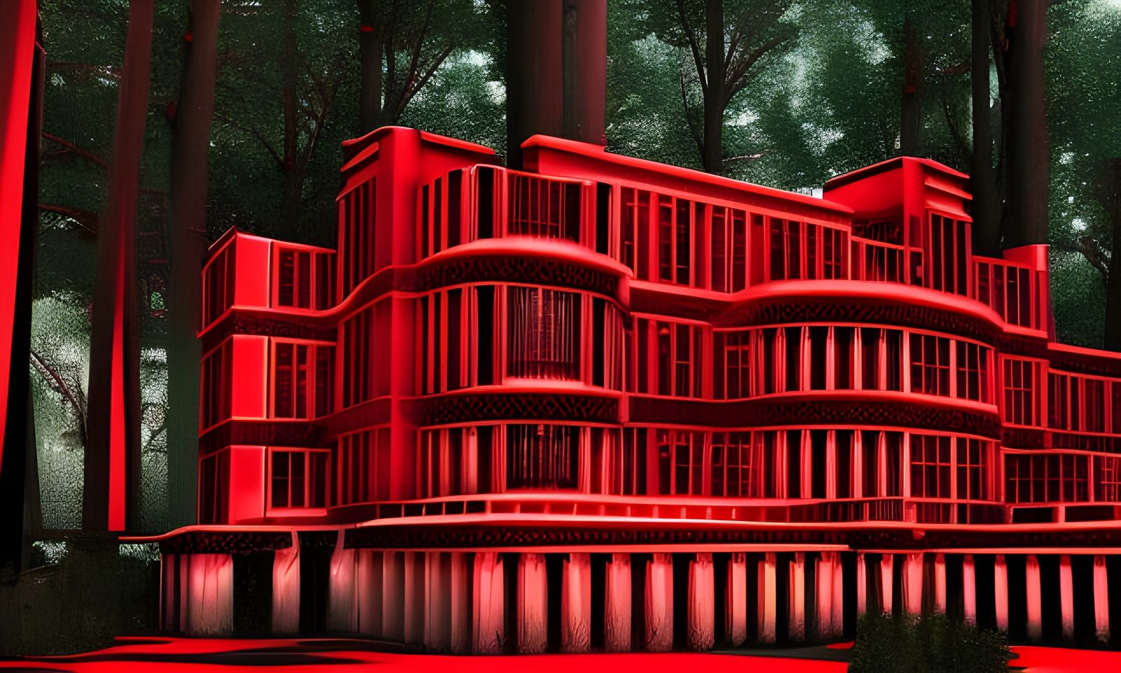 Magnificent Playing Card House in Lush Forest