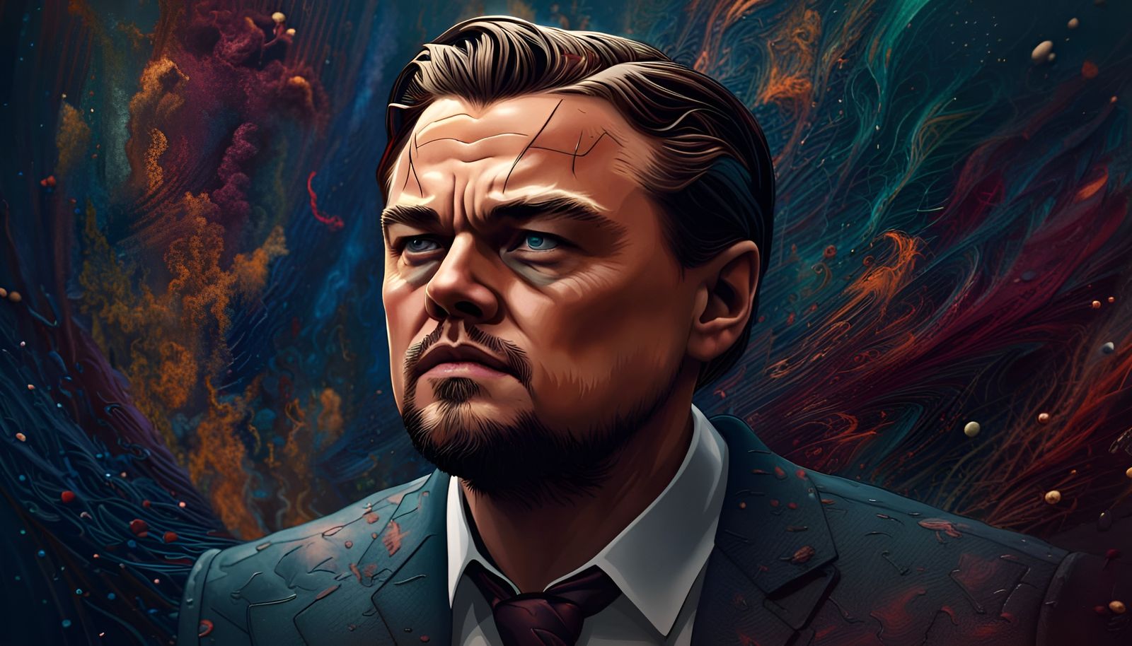 Leonardo DiCaprio Portrait in Detailed Matte Painting Style