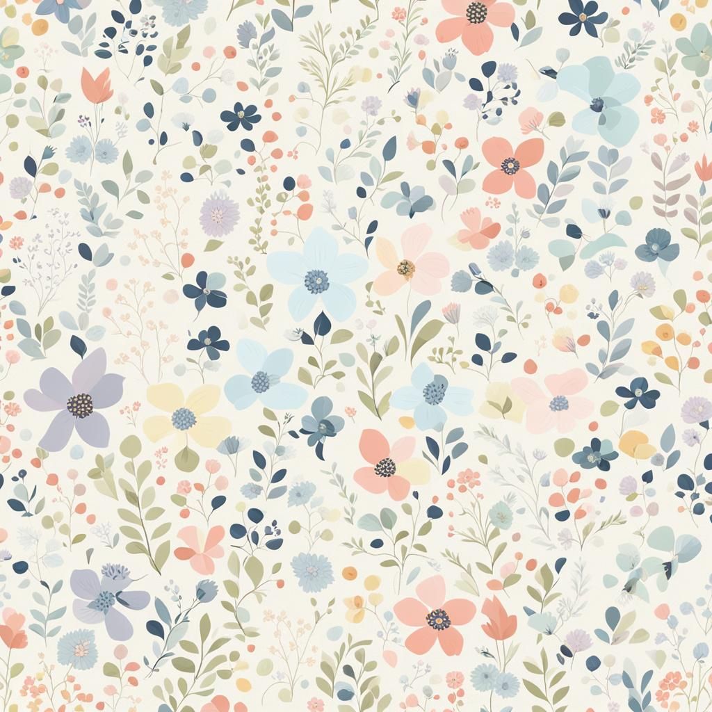 Pastel Floral Pattern in Seamless Design
