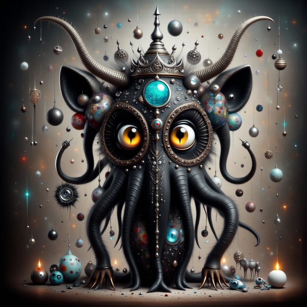 Abstract Geometric Shapes in Dark Theater Setting