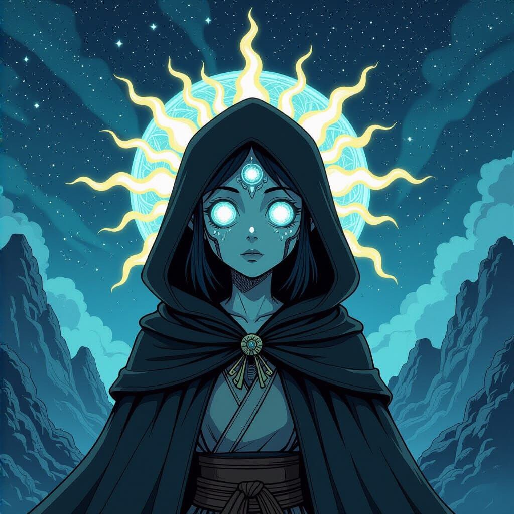 Surreal Cosmic Elf in Occult Cartoon Style