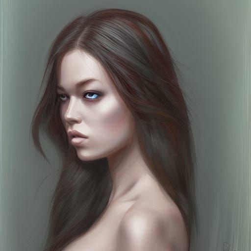 Eye-Head Bikini Girl Portrait in Hyperdetailed Digital Art