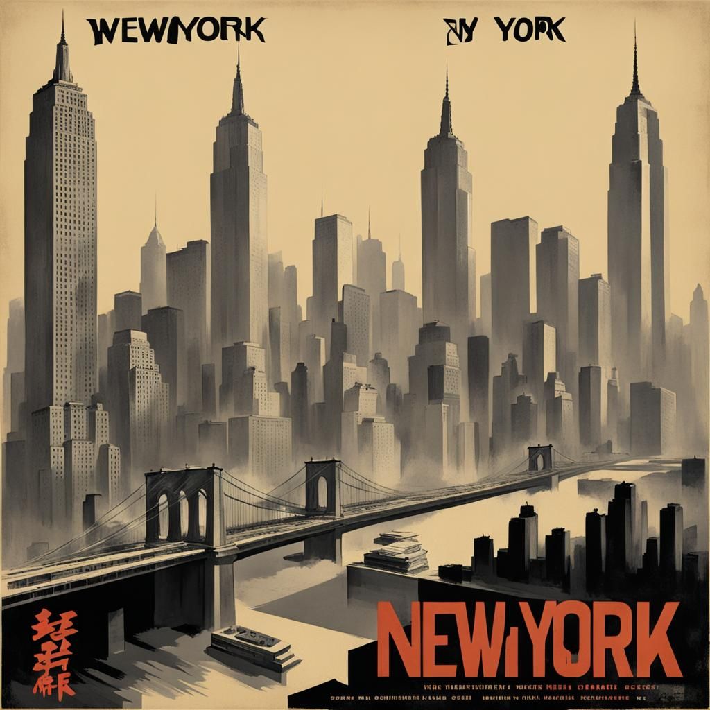 New York Propaganda Poster in Brutalist Style