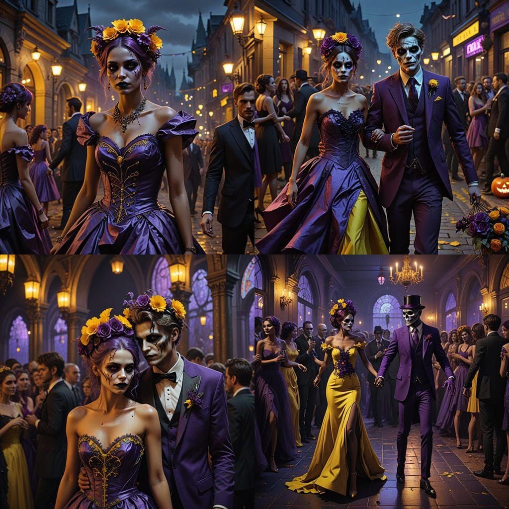 Undead Dancers at a Halloween Prom