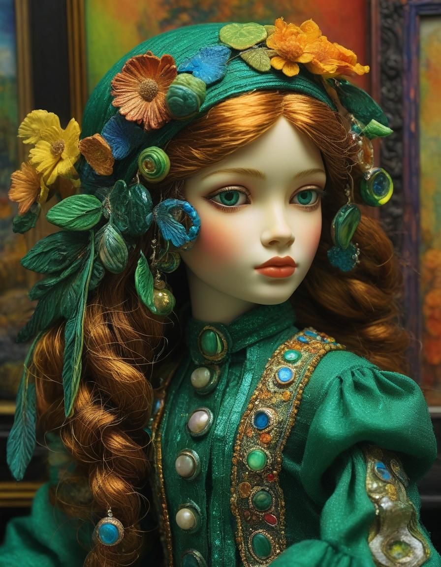 Beautiful Girl Doll in Fauvist Style