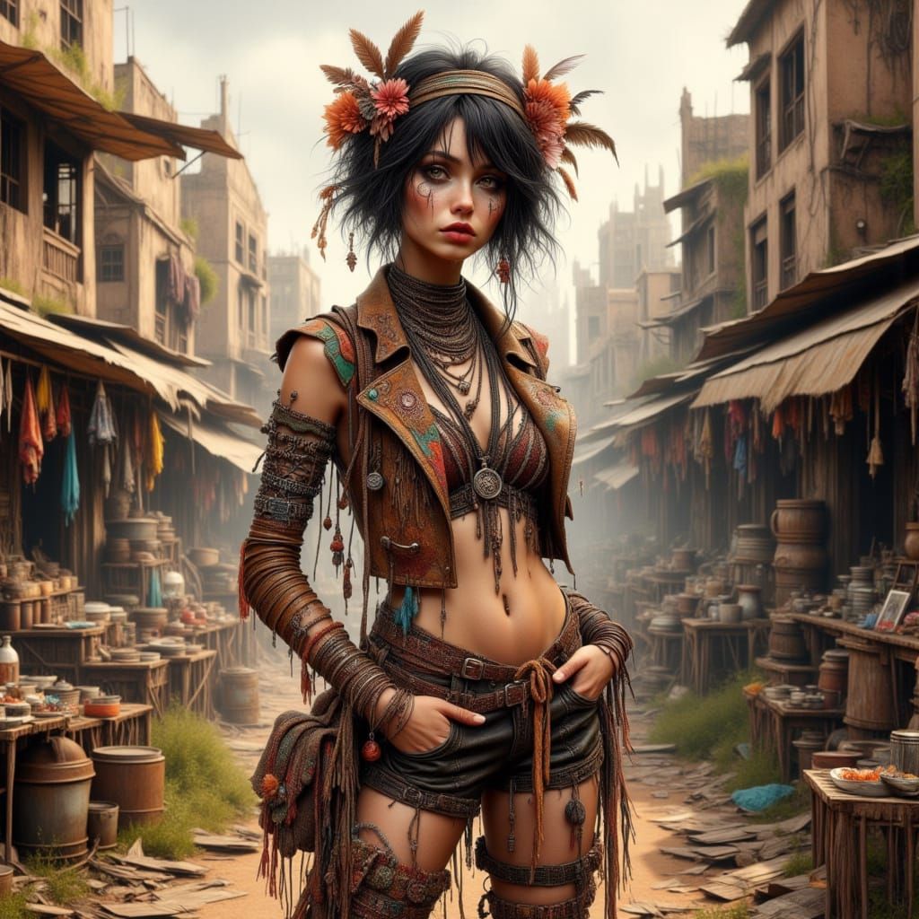 Boho Goddess in a Marrakesh Market Oasis