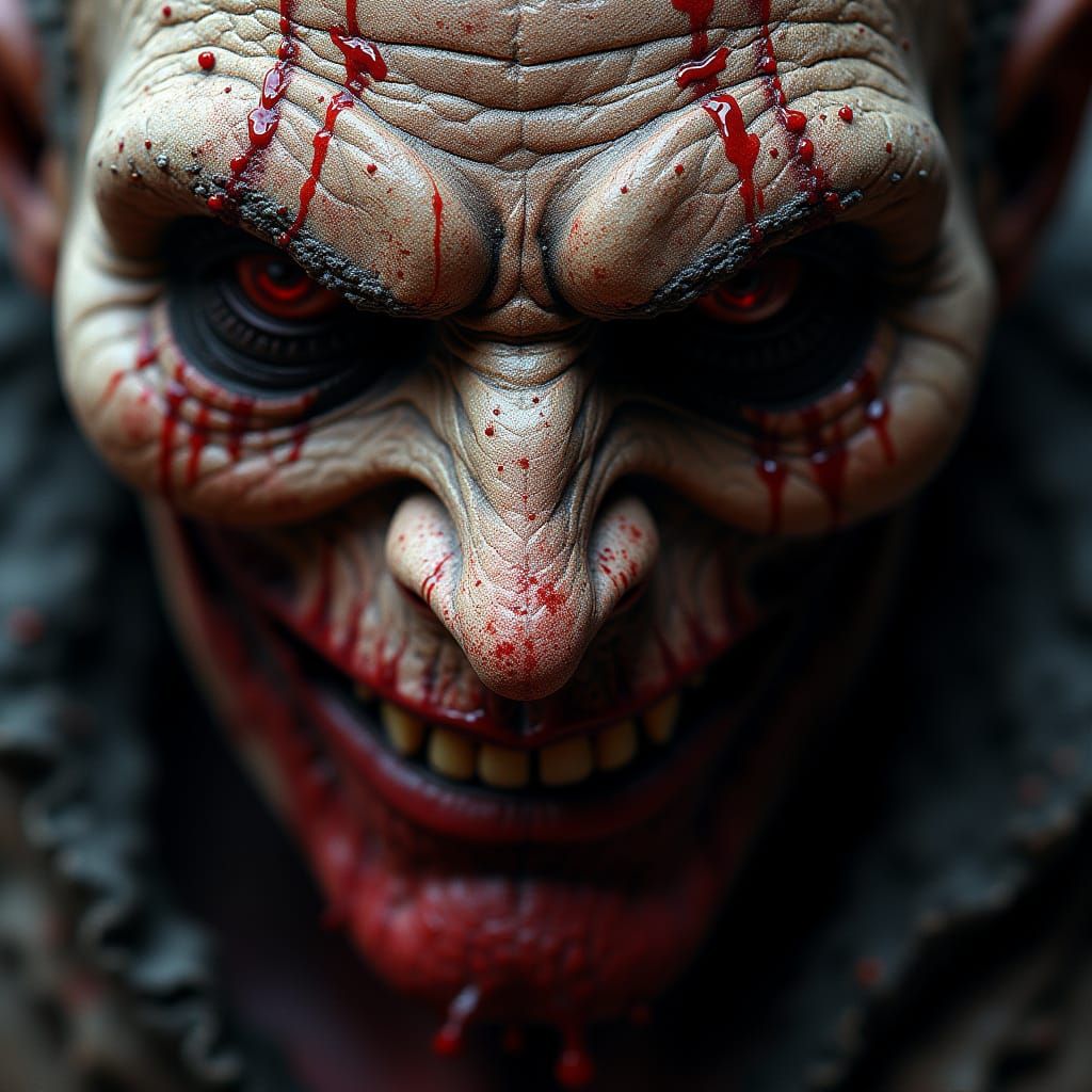 Sinister Figure with Zentangle Patterns and Fractal Details