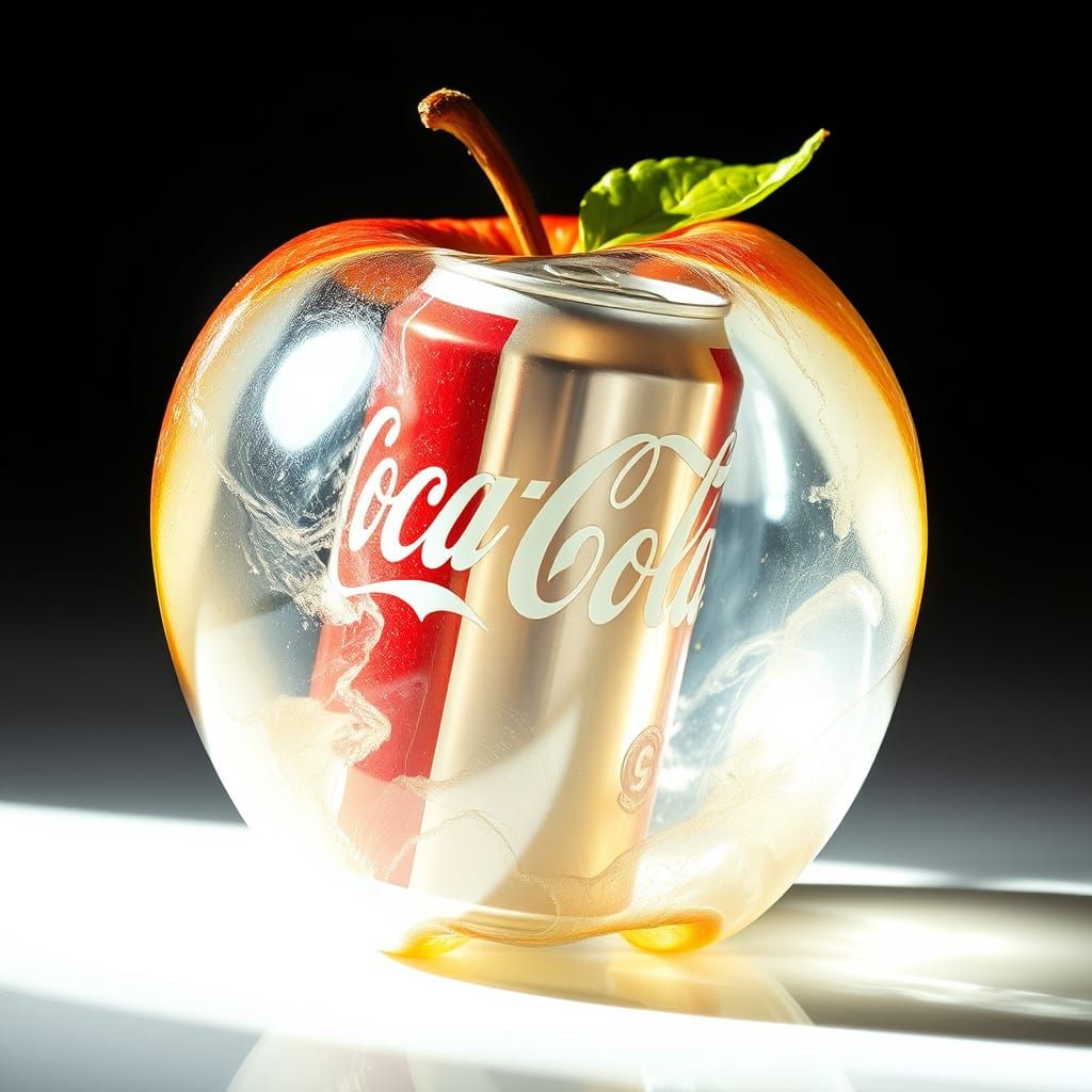 Surreal Apple with Coca Cola Can