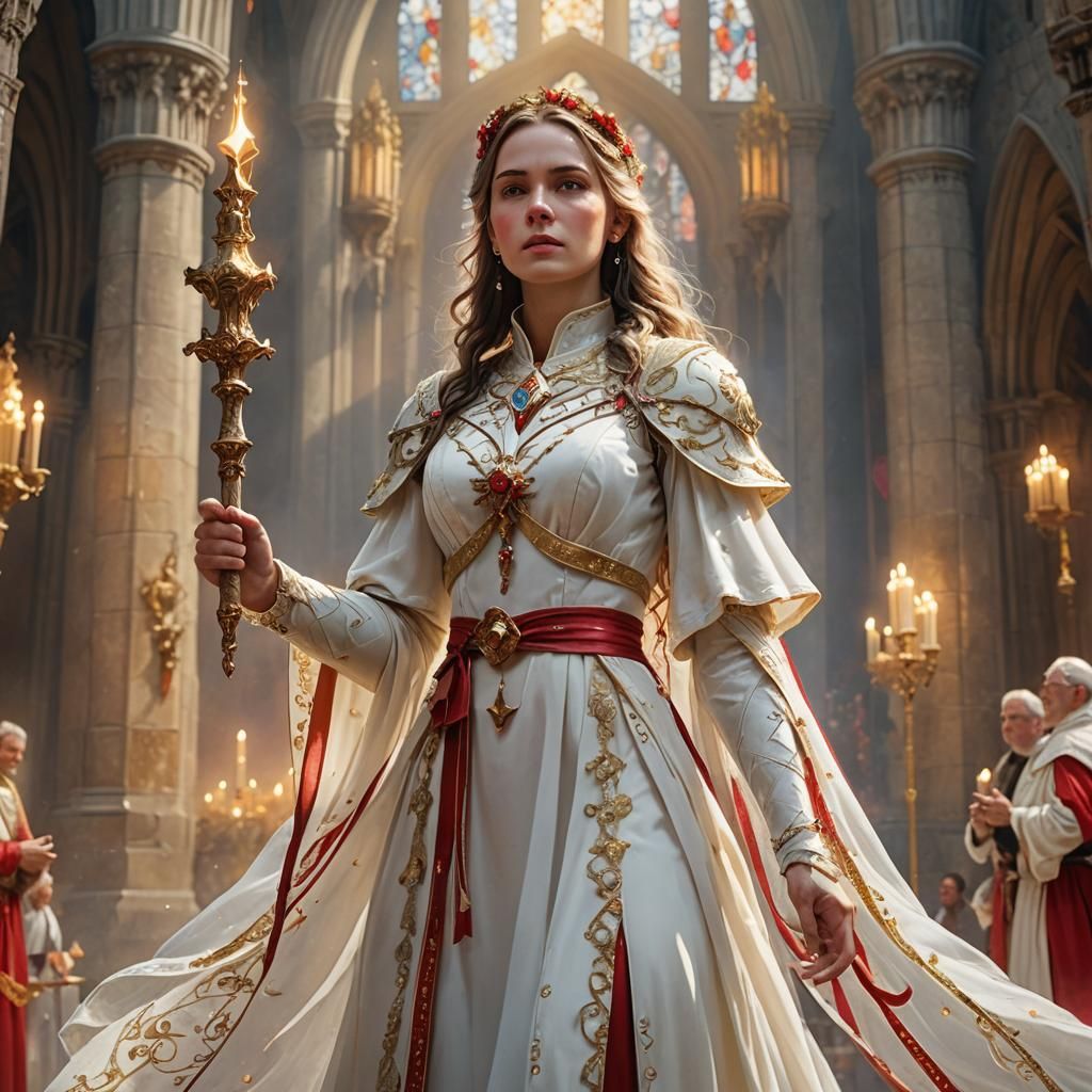 Cleric in Cathedral: Fantasy Concept Art