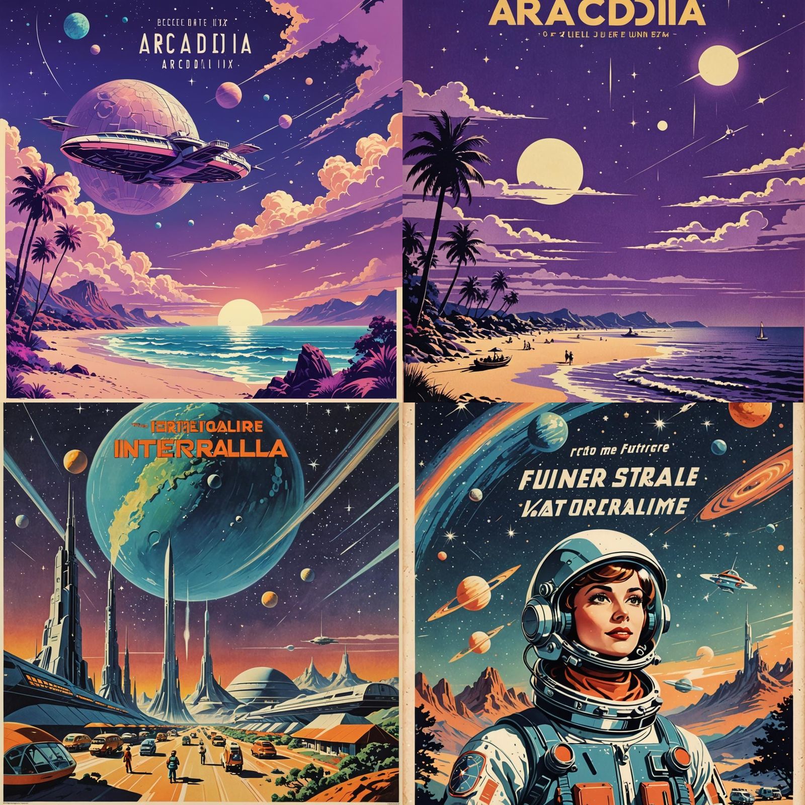 Retro-Futuristic Posters Promoting Interstellar Travel Desti...