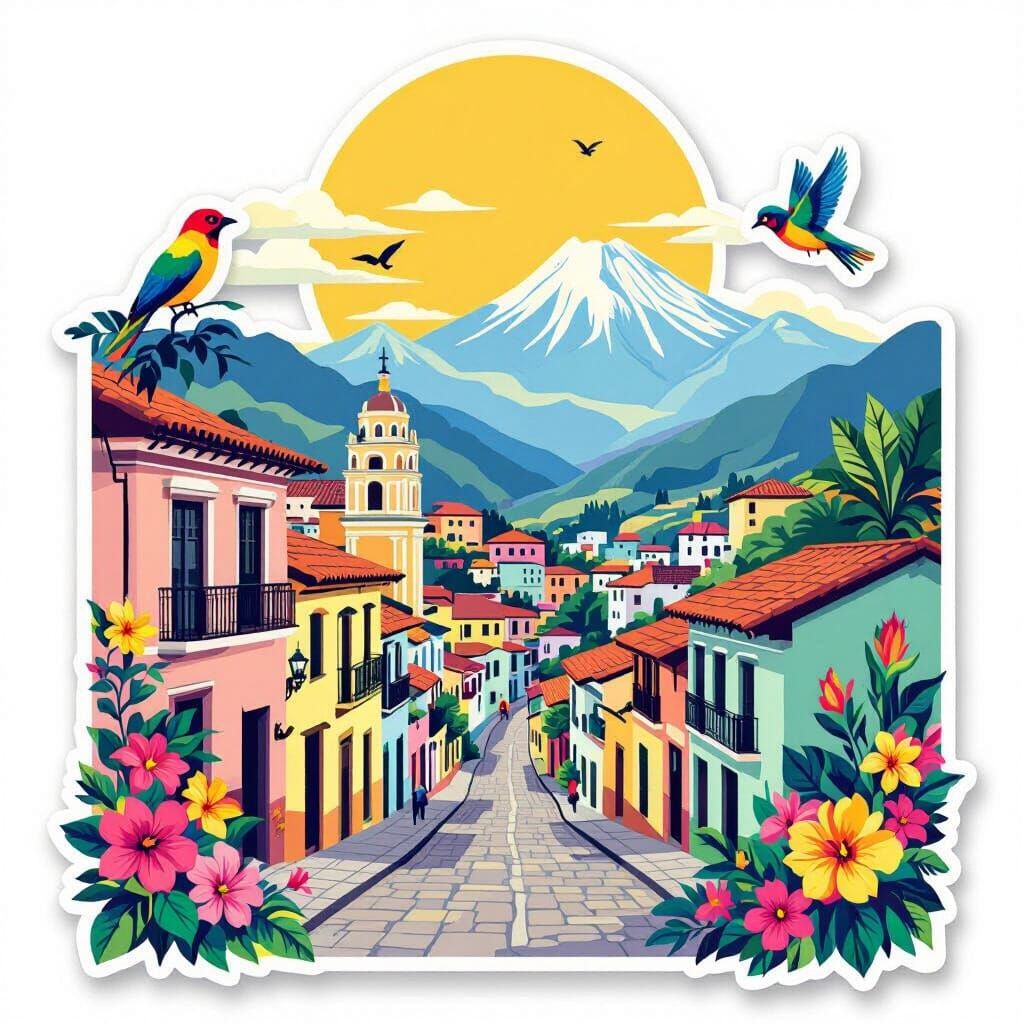 Minimalist Colombia Sticker Design