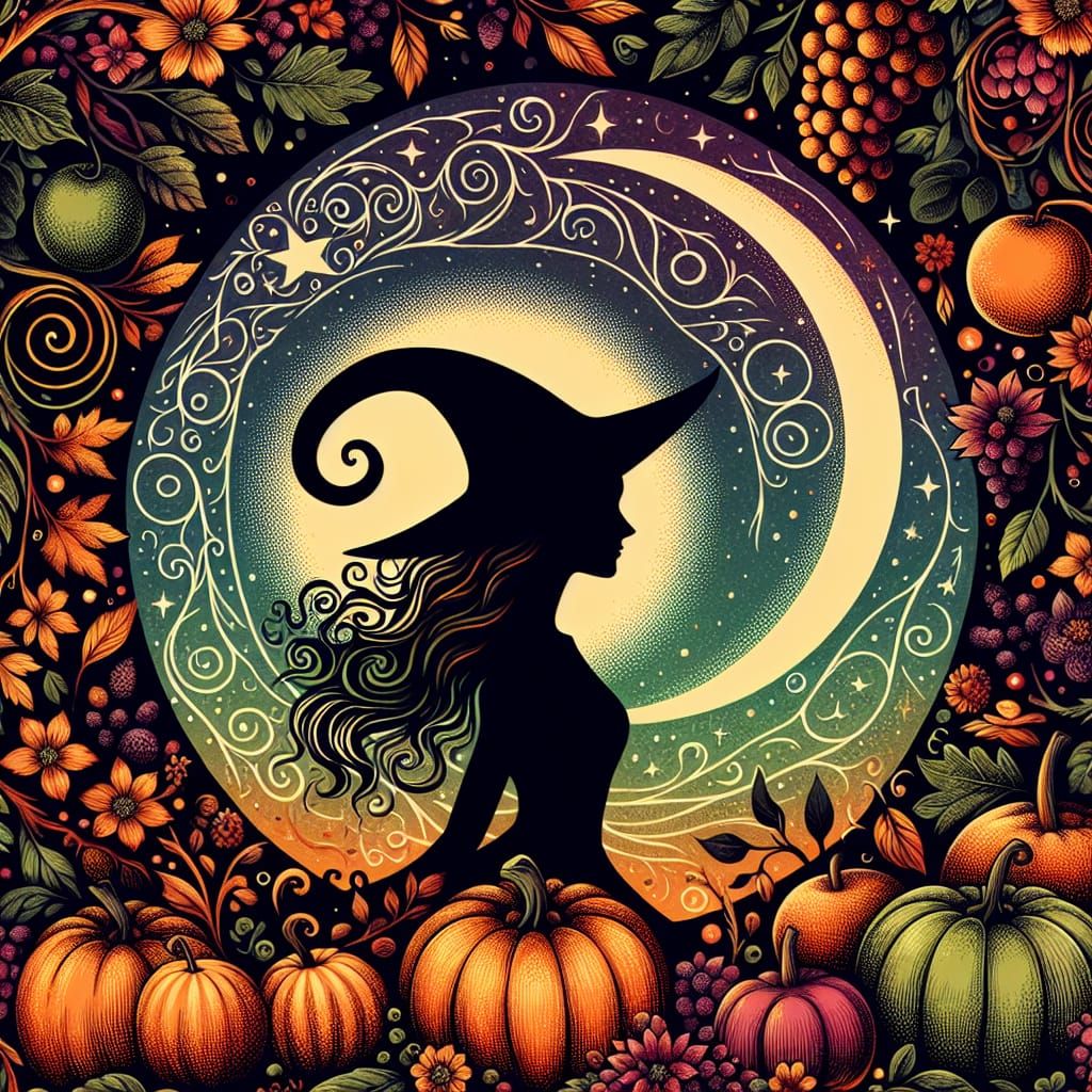 A whimsical illustration featuring a silhouetted figure in a...