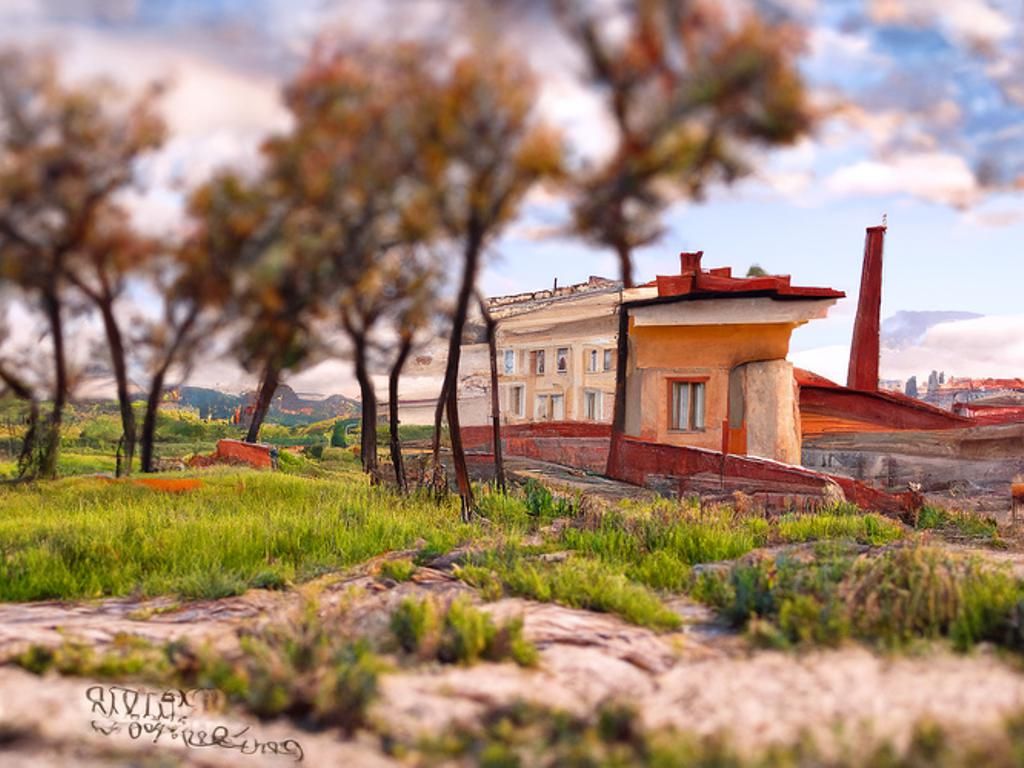 Socialist Realism Landscape Vista in 3D Render