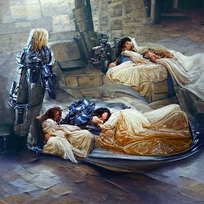 The Four Queens Find Lancelot Asleep