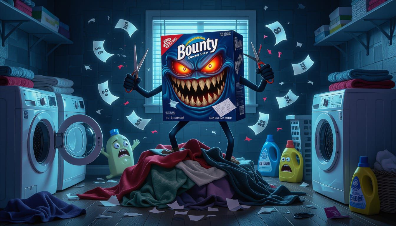 Evil Bounty Box Killer in Laundry Room Nightmare