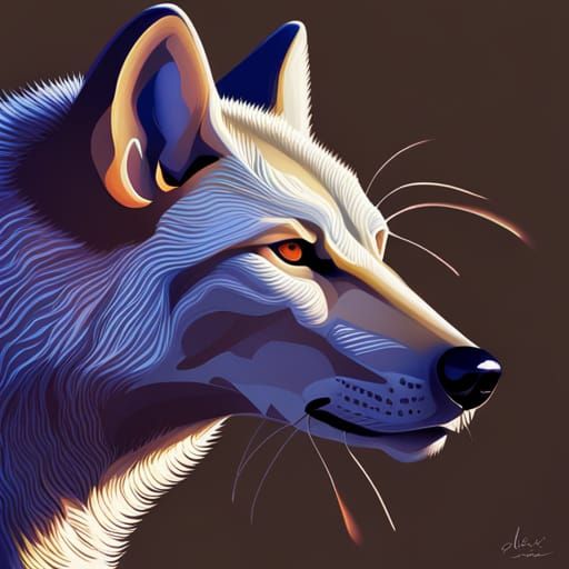 Hyperrealistic Grey Wolf Portrait, Detailed Concept Art