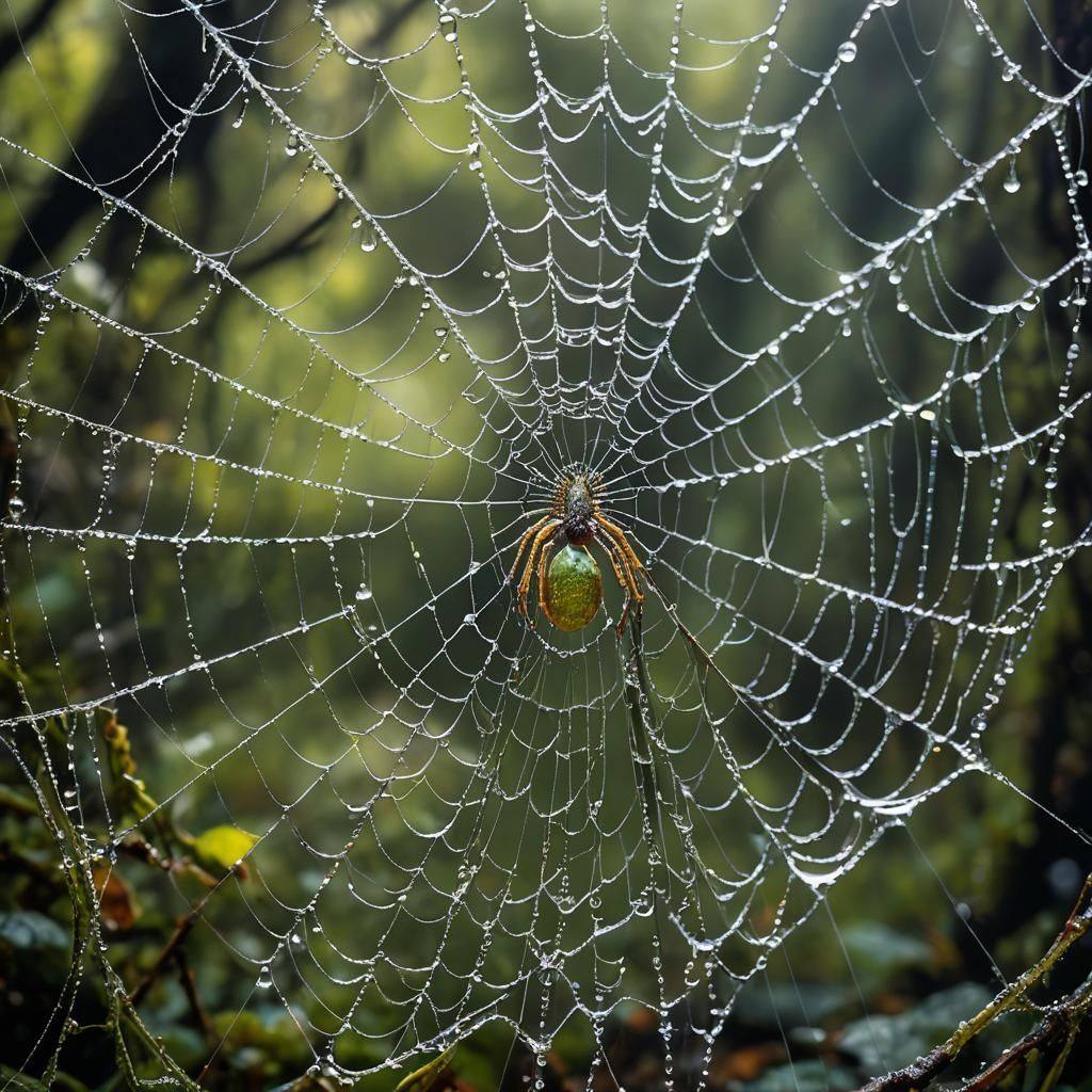 Enchanted Forest Spiderweb in Gothic Surrealism