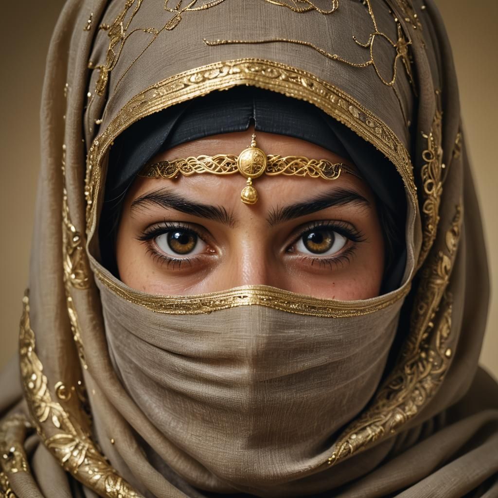Striking Portrait of Afghan Woman in Niqab