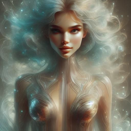 Elegant Dancer in Cybernetic World