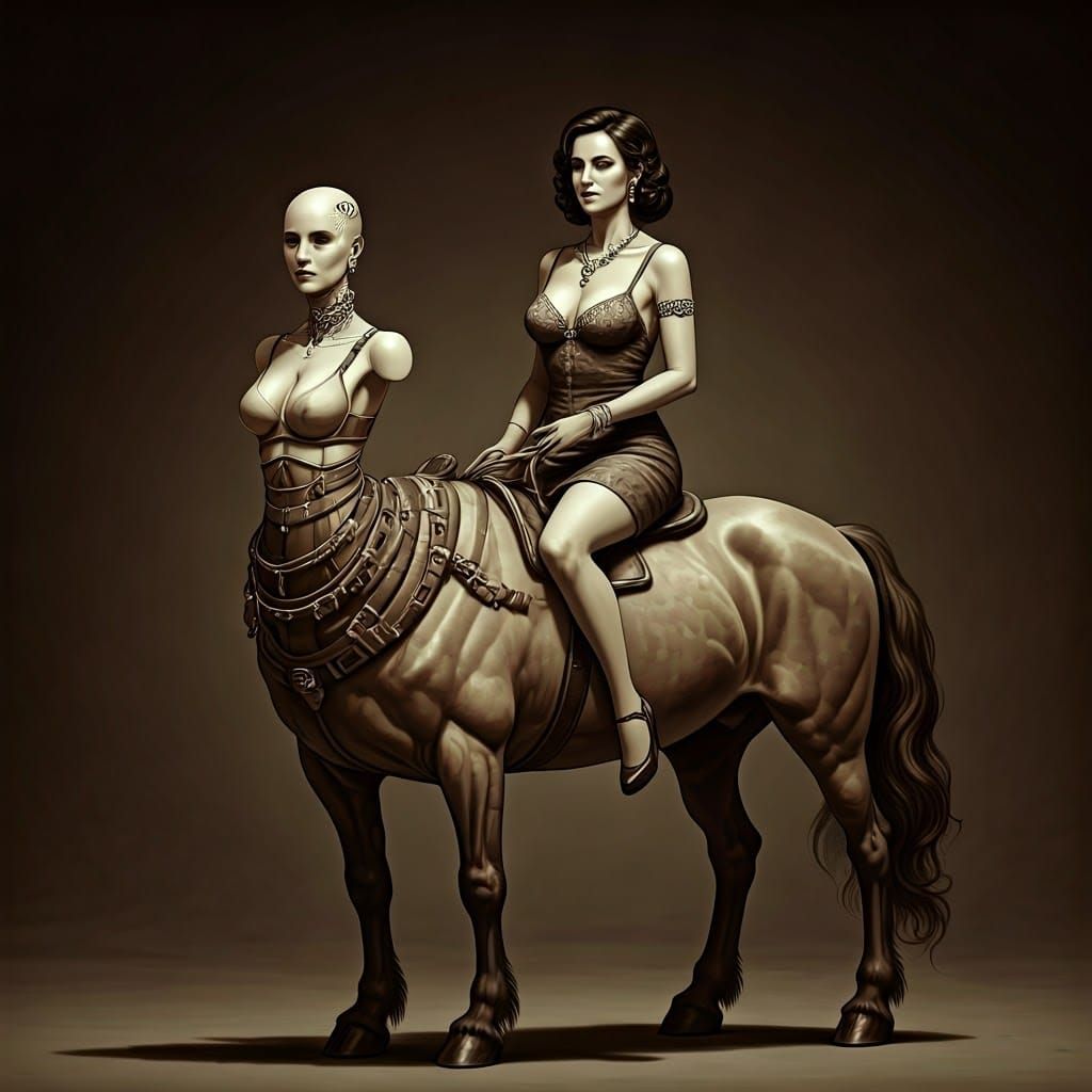 Wealthy Heiress Rides Modified Clone in Dark Biopunk Landsca...