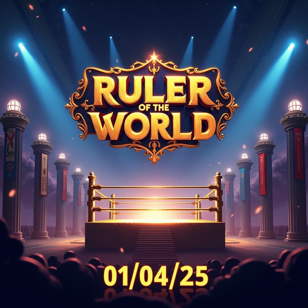 Wrestling Event Poster: Ruler of the World in Celestial Styl...