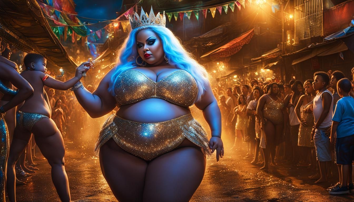Fat Heavy Pregnant Queen Reigns in Rio Carnival