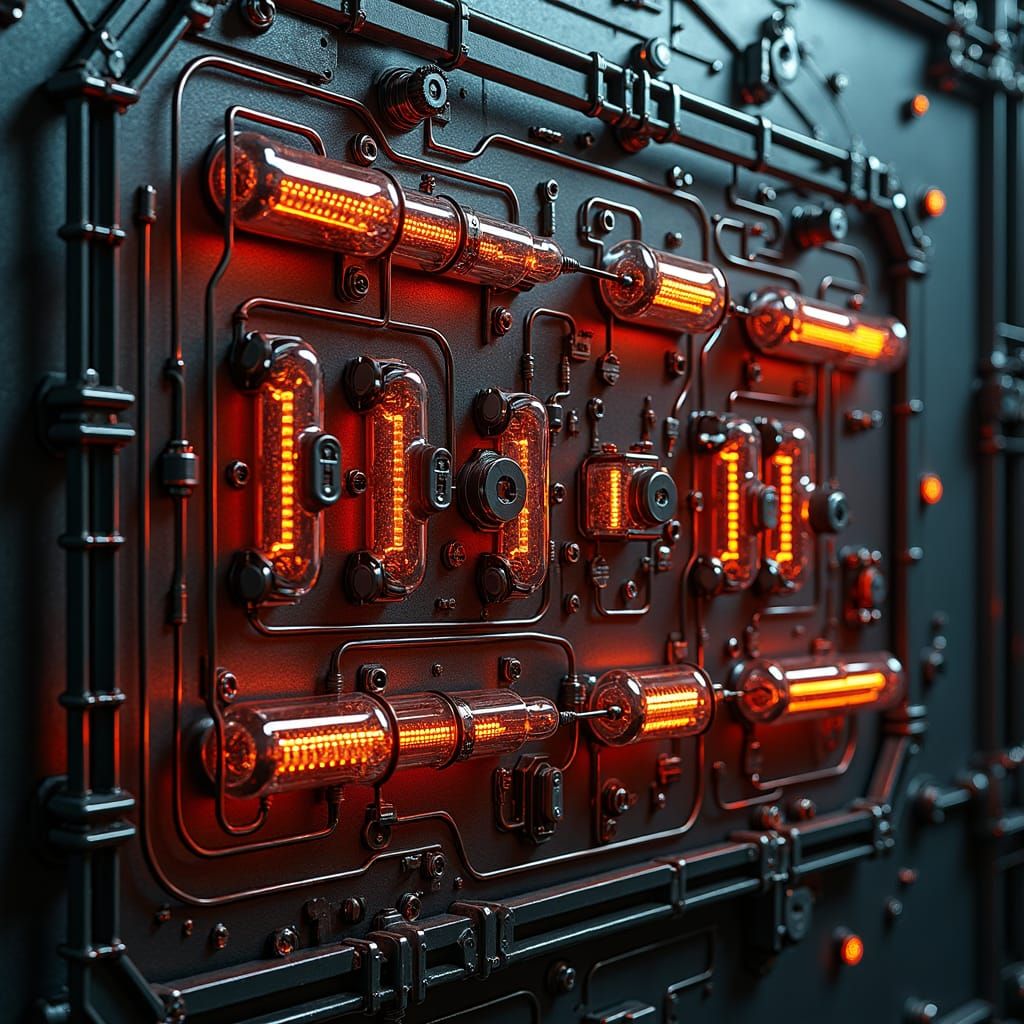 Cyberpunk Steel Core with Nixie Tube Illumination