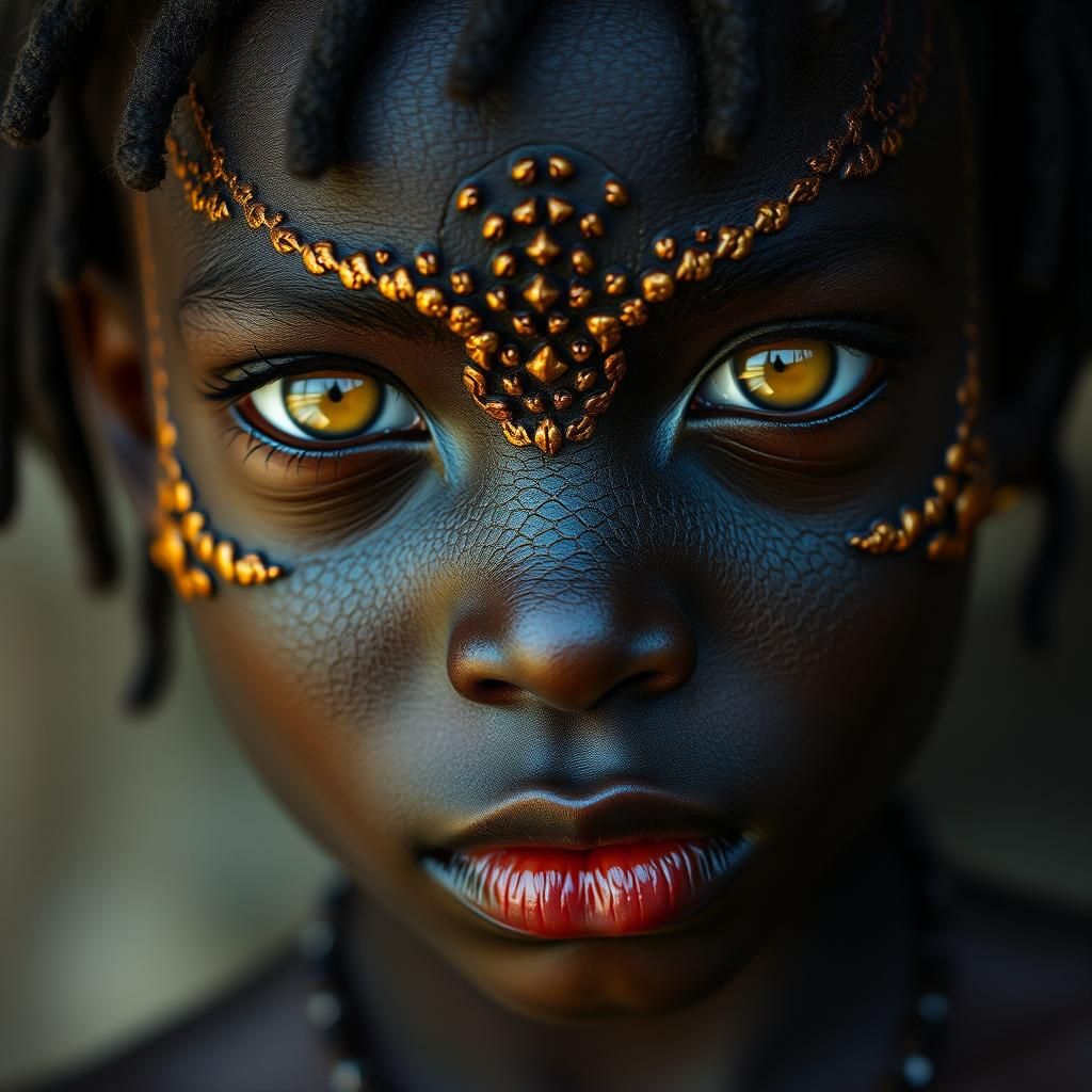 Dragon Boy Portrait in Psychedelic Style