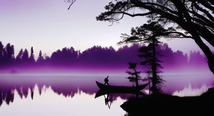 Magical Purple and Black Marsh Sunset