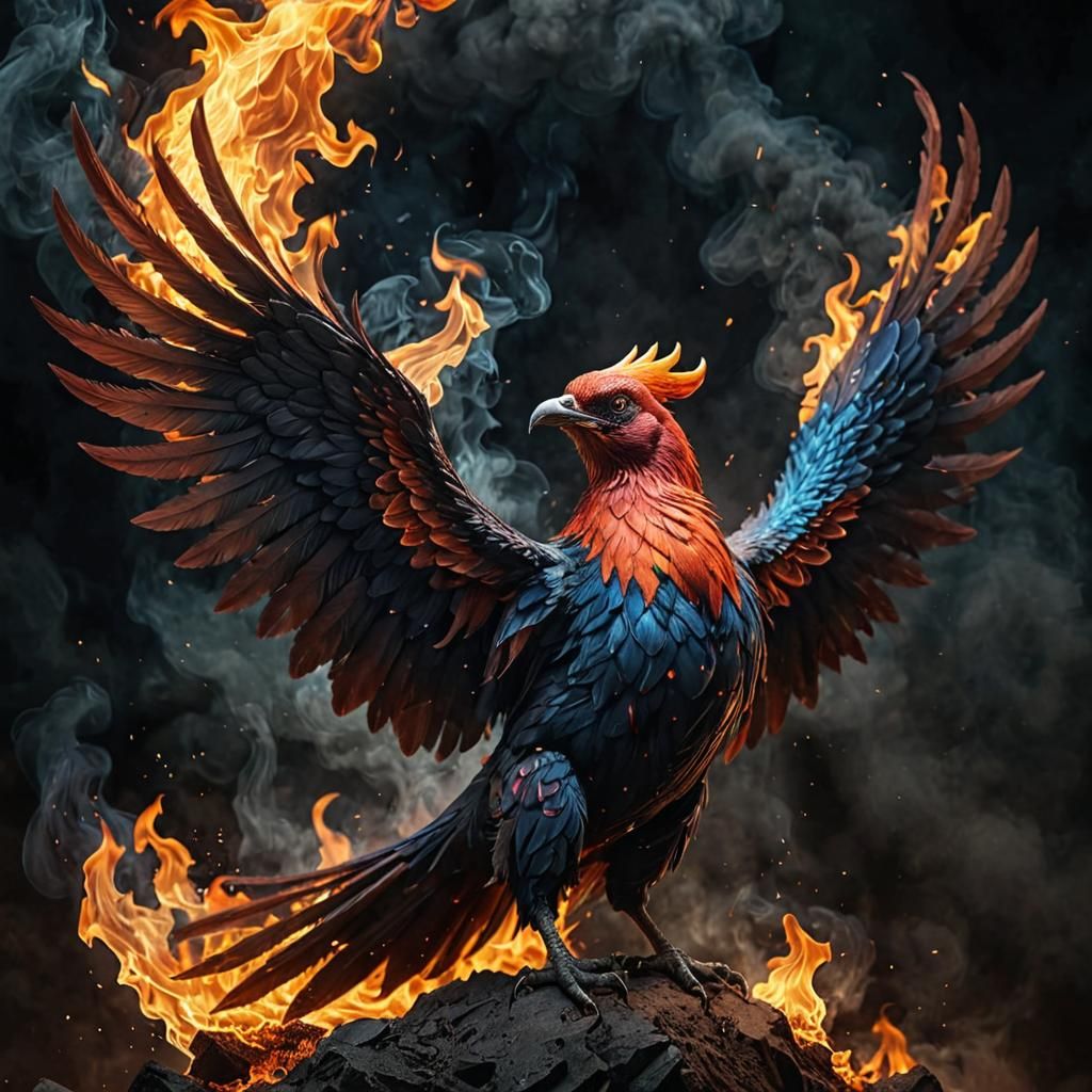 Phoenix Rising: An Epic Airbrush Illustration