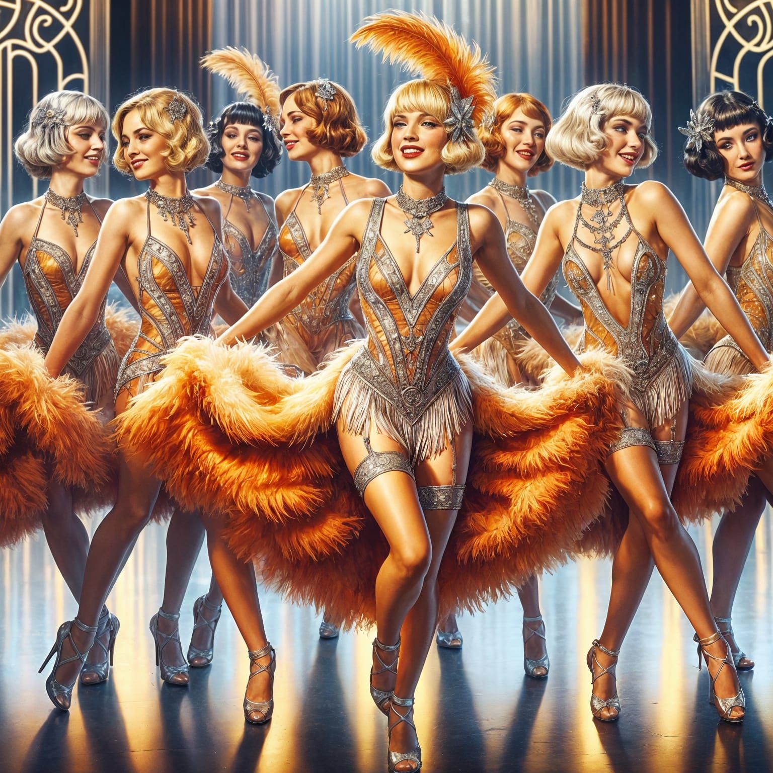 Spectacular Showgirls in Art Nouveau Style
