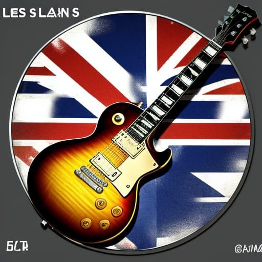 Classic Electric Guitar with Union Jack Stripes