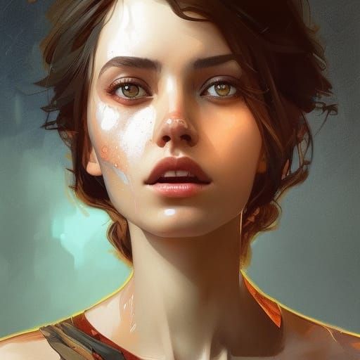 Hyperdetailed Coffee Portrait in Art Nouveau Style