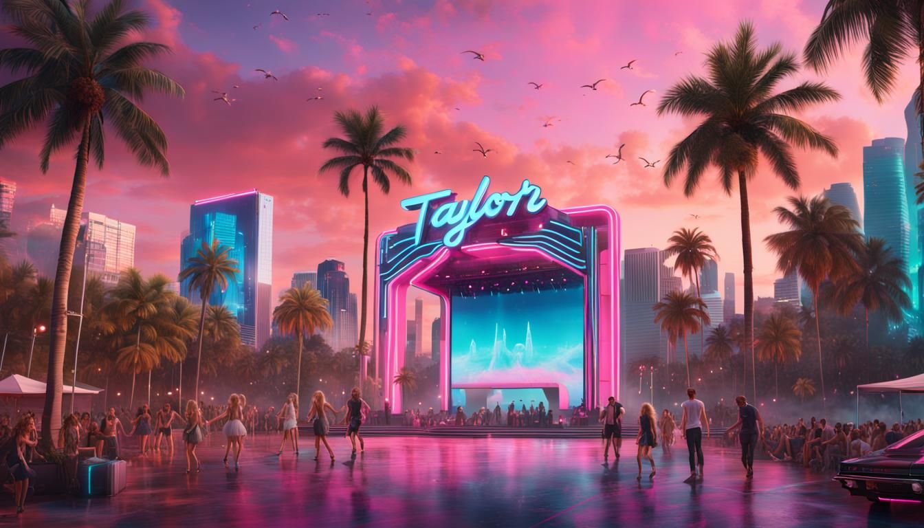 Taylor Swift in Miami Vice Concert Art