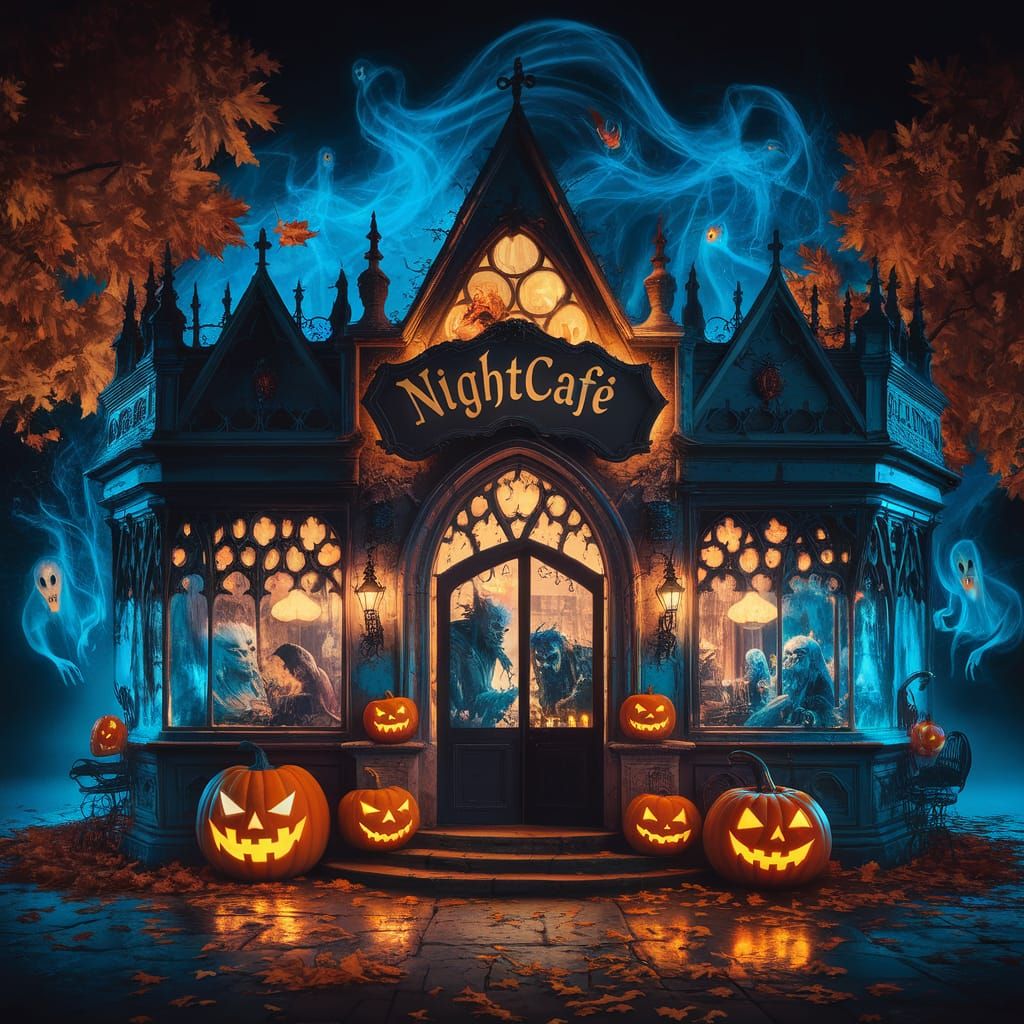 Haunted Cafe: A Gothic Halloween Night