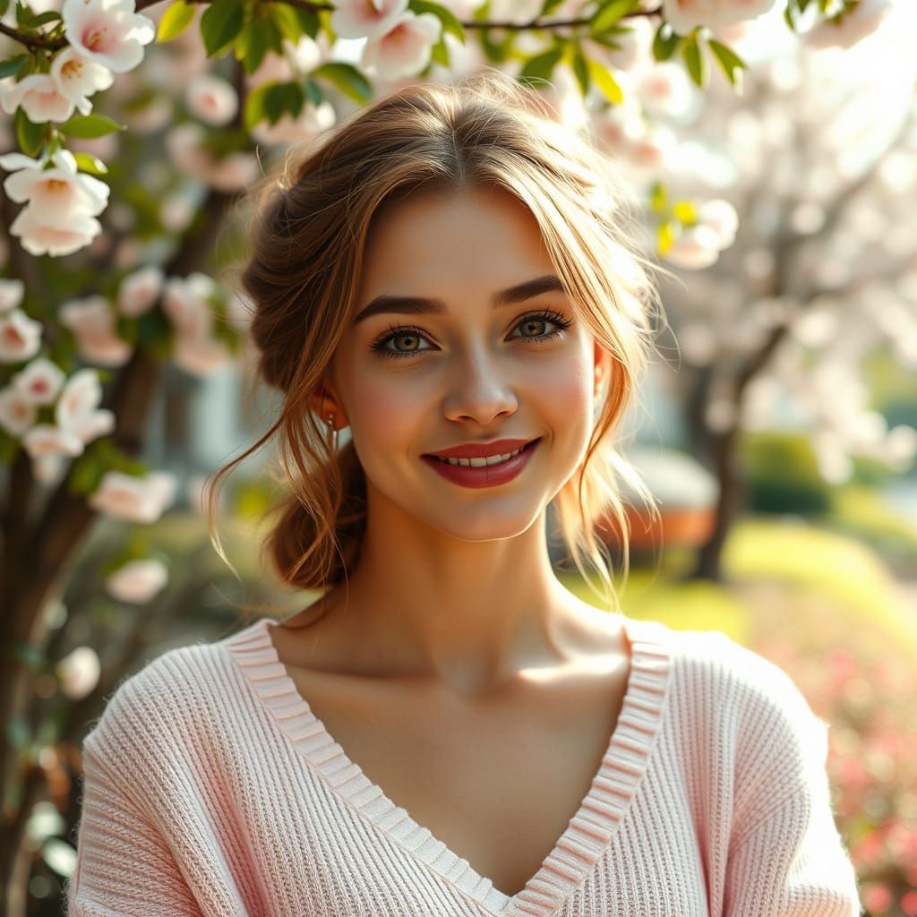 Hyperrealistic Portrait of a French Woman in Soft Pastel Hue...