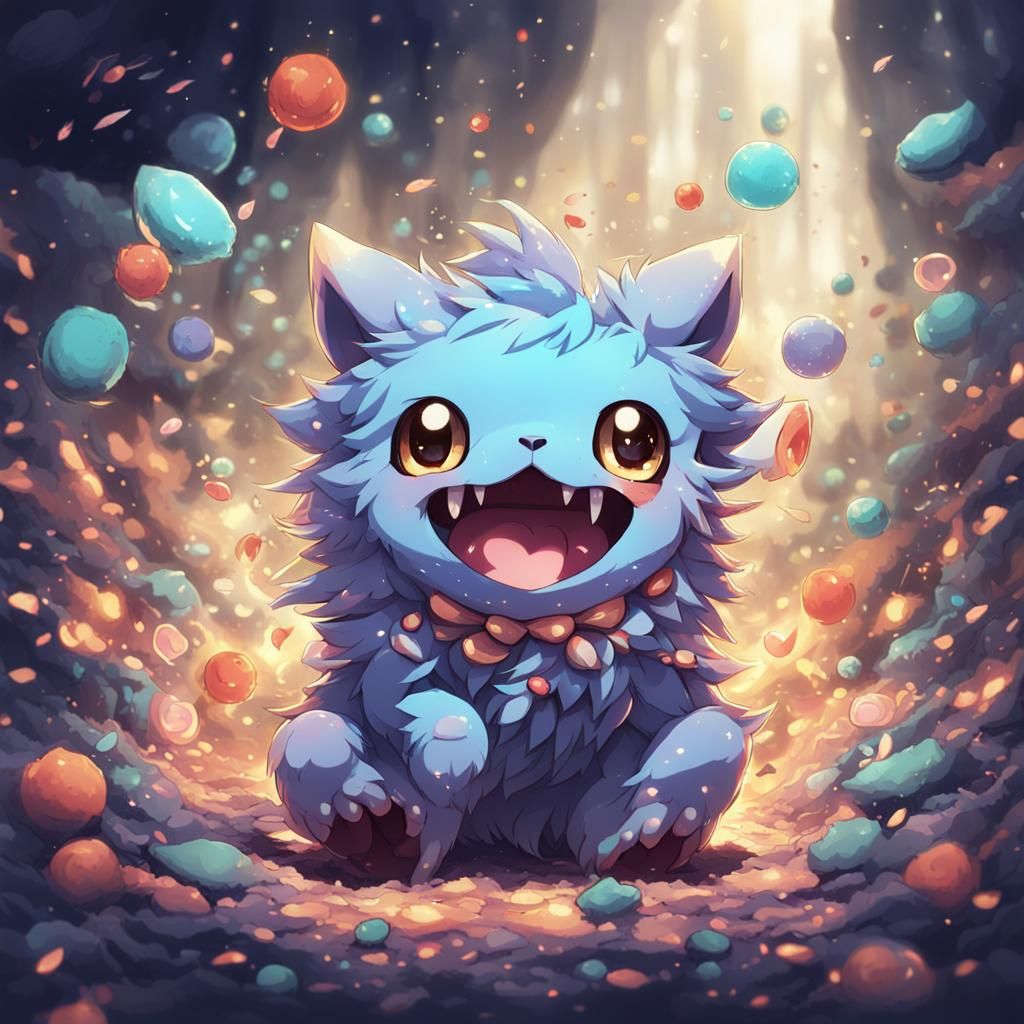 Cute Chaos Creature in Anime Style