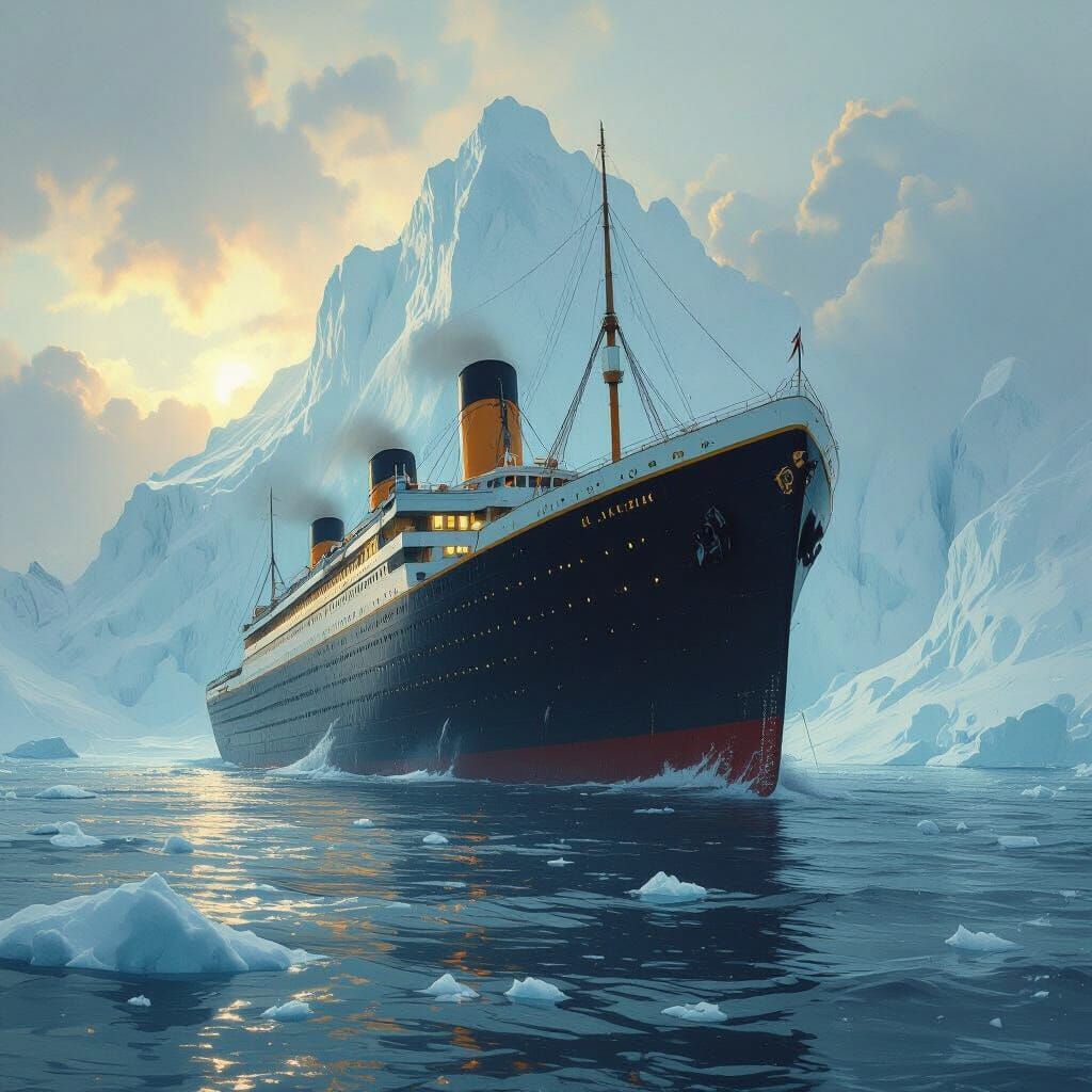 Ocean Liner Sinking, Dramatic Lighting