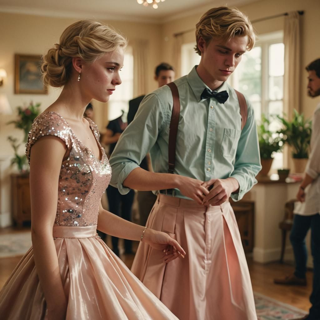 Tomboy in Prom Dress: Cinematic Film Still