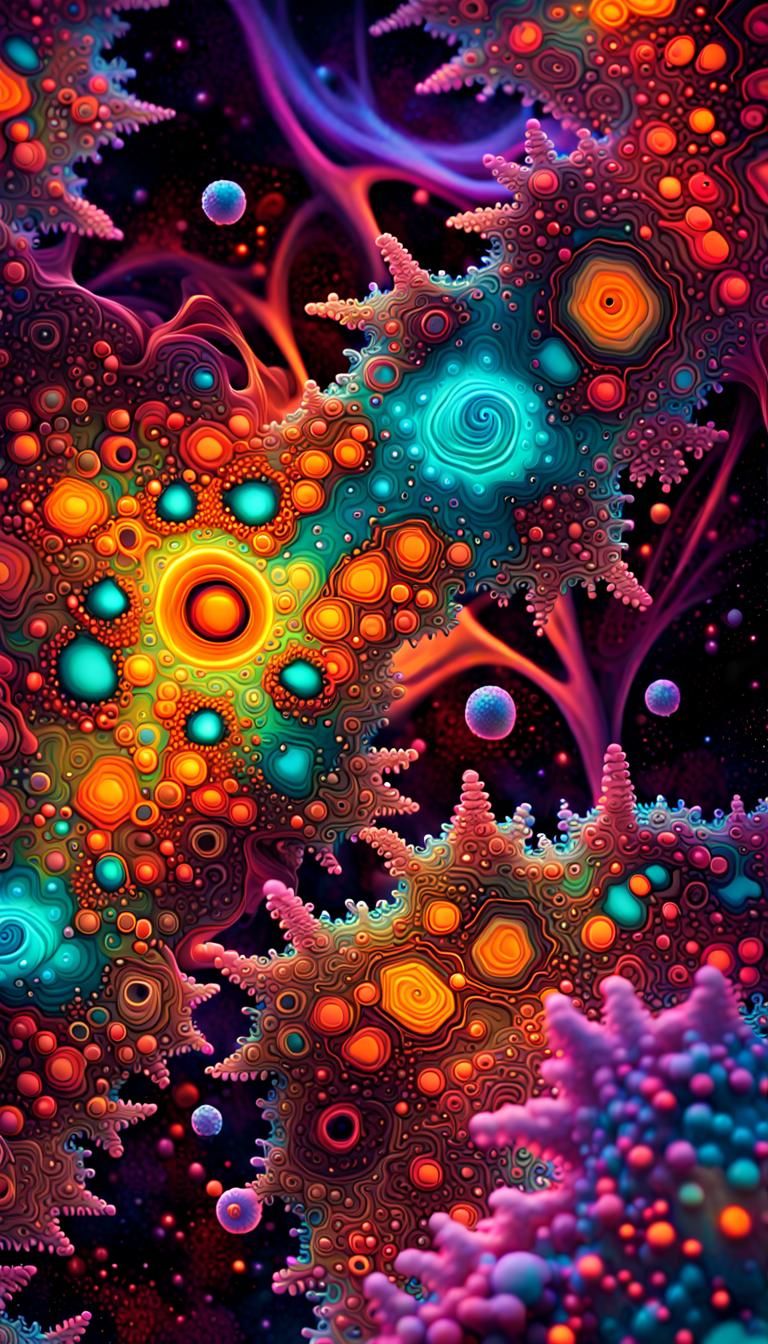 Glowing Fractal Patterns: Prebiotic to Biotic Matter